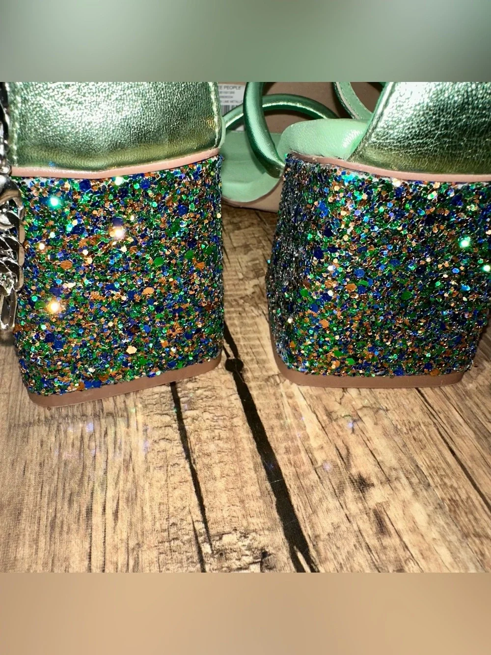 FREE PEOPLE Leather Parker Chain Heeled Sandals